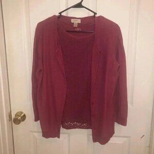Loft 2 pc sweater set /rose pink size med